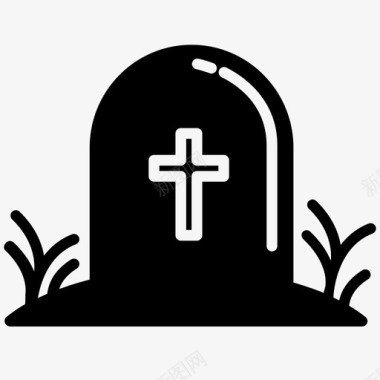 墓碑埋葬死亡图标图标