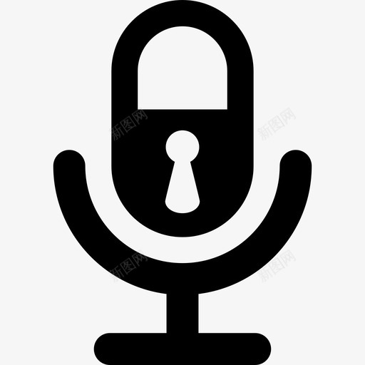 带挂锁安全装置钥匙和锁的麦克风图标svg_新图网 https://ixintu.com 安全装置 带挂锁 钥匙和锁的麦克风
