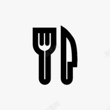 叉子刀吃的图标图标