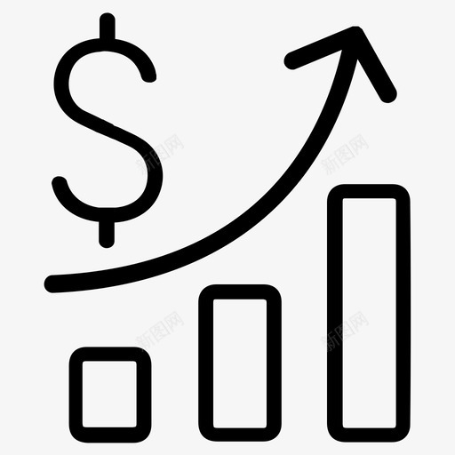 条形图美元财务图图标svg_新图网 https://ixintu.com 增长 收入 条形图 概述业务图标 美元 财务图 财务报告