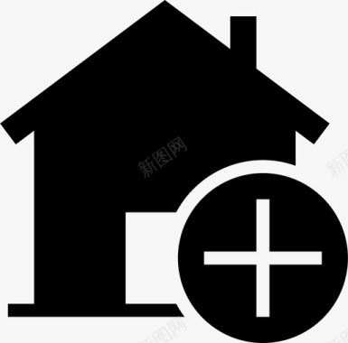 住宅添加建筑房屋图标图标