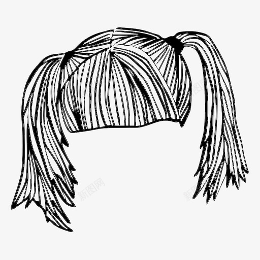 辫子头发发型图标svg_新图网 https://ixintu.com 发型 头发 插图 辫子