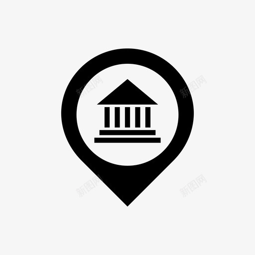 地图pin银行美元图标svg_新图网 https://ixintu.com 位置 地图pin 地图位置填充 美元 货币 金融 银行
