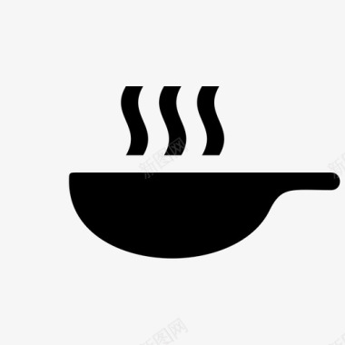 锅热烹饪油炸图标图标