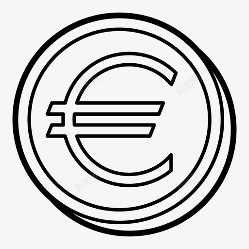 硬币货币欧元图标svg_新图网 https://ixintu.com 欧元 硬币 货币 钱