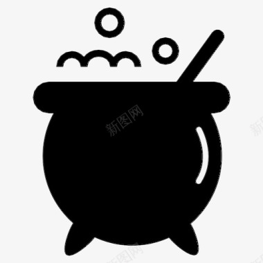 锅烹饪锅万圣节图标图标