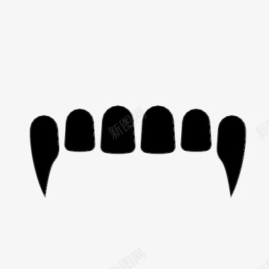 吸血鬼的尖牙万圣节恐怖图标图标
