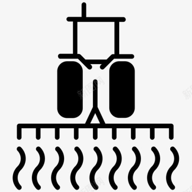 拖拉机农场田地图标图标