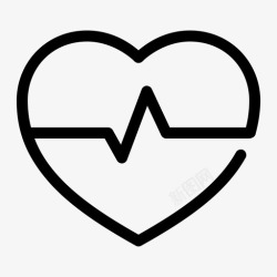 脉搏测量心电图心脏心跳图标高清图片