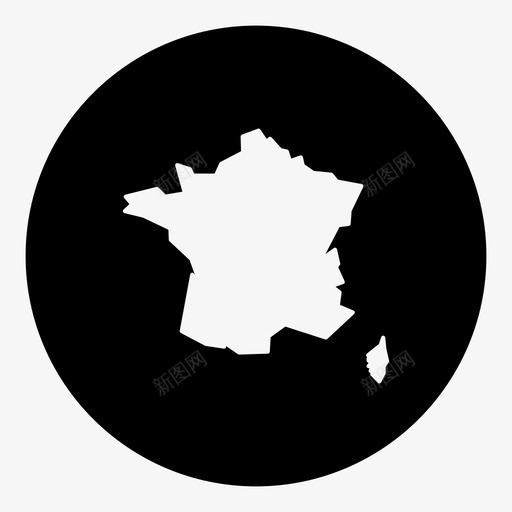法国国家法语图标svg_新图网 https://ixintu.com 世界地图圈 位置 国家 地图 法国 法语