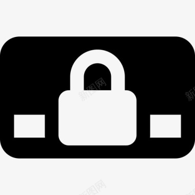 封锁的商业卡符号业务钥匙和锁图标图标