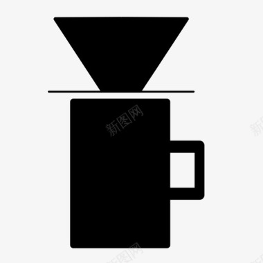 过滤咖啡冲泡杯子图标图标
