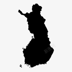 芬兰地图芬兰国家欧洲图标高清图片