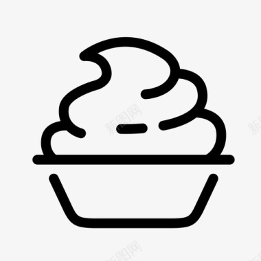 酸奶杯子蛋糕图标图标