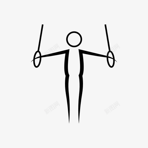 体操运动员个人选手吊环图标svg_新图网 https://ixintu.com 个人选手 体操运动员 吊环 多项目运动员 运动员