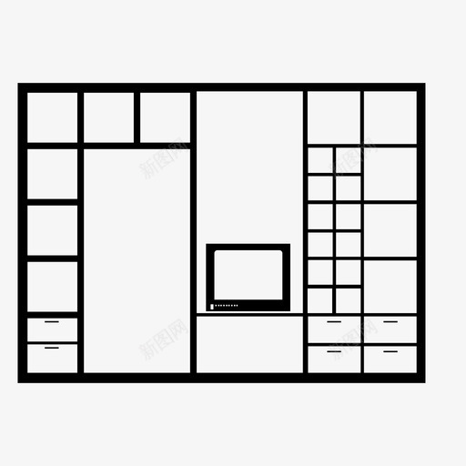 娱乐中心家具客厅图标svg_新图网 https://ixintu.com 娱乐中心 客厅 家 家具 电视架