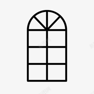 拱形窗窗多窗格窗图标图标