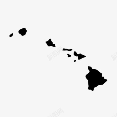 夏威夷地图州图标图标