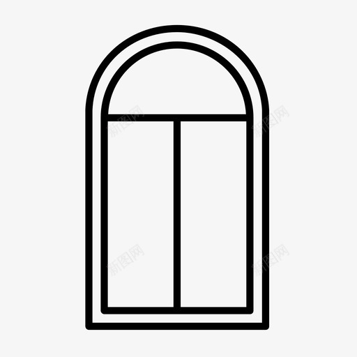 拱形窗真拱窗窗图标svg_新图网 https://ixintu.com 建筑窗 拱形窗 真拱窗 窗