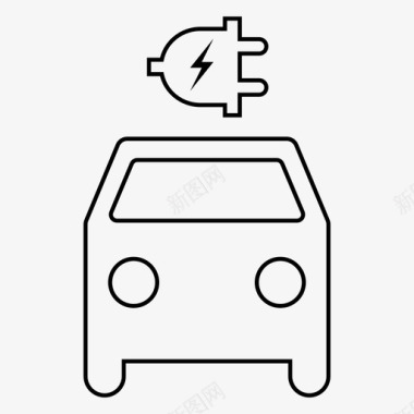 汽车充电环保电动汽车图标图标