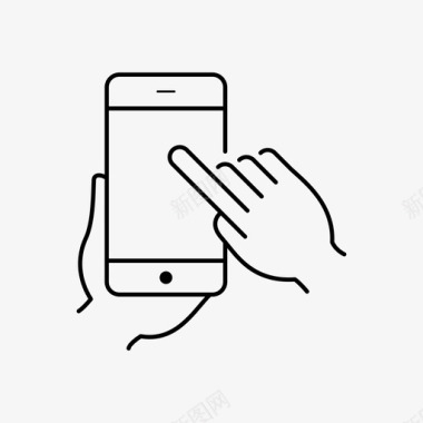 手持智能手机设备手指图标图标