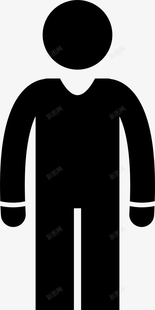 长袖男士服装图标svg_新图网 https://ixintu.com 服装 男士 男式时尚 衬衫 裤子 长袖