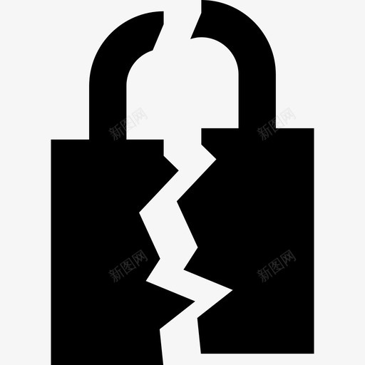 挂锁保安钥匙和锁坏了图标svg_新图网 https://ixintu.com 保安 挂锁 钥匙和锁坏了