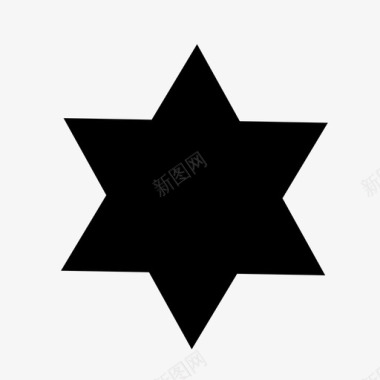 大卫之星六角星犹太星图标图标