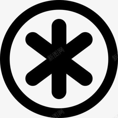 星号星符号在圆形按钮标志网络图标图标