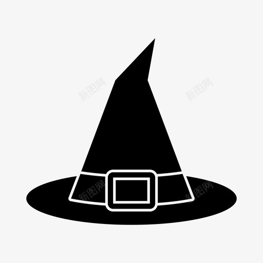 女巫帽帽子万圣节图标svg_新图网 https://ixintu.com 万圣节 万圣节图标黑色 女巫帽 帽子