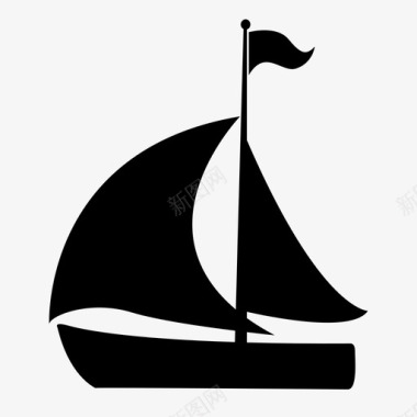 帆船船游轮商人图标图标