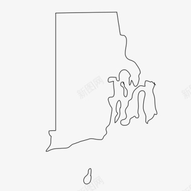 罗德岛地图州图标图标