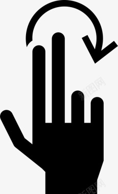 两个手指旋转手势手图标图标