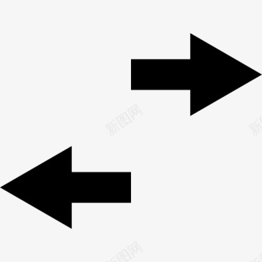两个指向相反方向的箭头符号箭头2图标图标