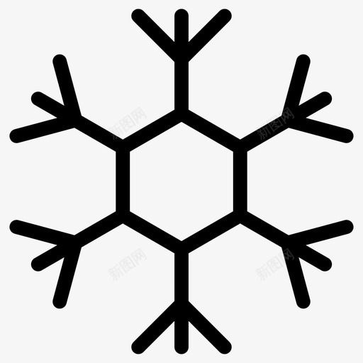 雪花气候预报图标svg_新图网 https://ixintu.com 冬季 天气 天气图标 气候 雪花 预报