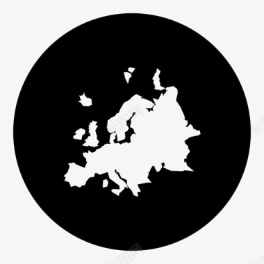 欧洲大陆地图图标图标