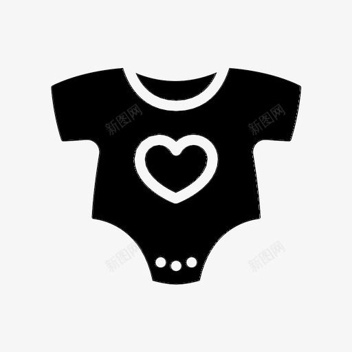 婴儿连体衣儿童衣服图标svg_新图网 https://ixintu.com 儿童 婴儿连体衣 孩子 心脏 衣服