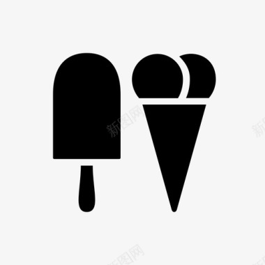 冰淇淋甜点两勺图标图标