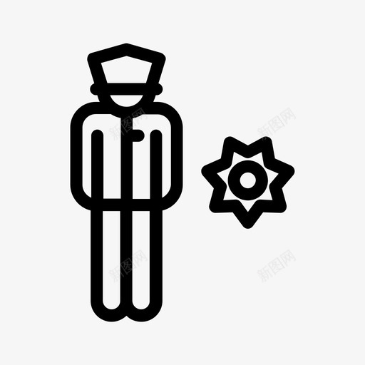 警察警徽警官图标svg_新图网 https://ixintu.com 人和工作 警官 警察 警徽