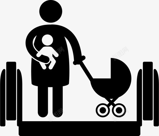 母子马车运载图标svg_新图网 https://ixintu.com 人 婴儿车 抱 推 母子 自动扶梯 运载 马车