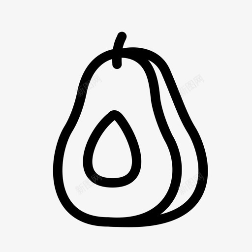 鳄梨蘸酱食物图标svg_新图网 https://ixintu.com 水果 蘸酱 食物 鳄梨 鳄梨酱