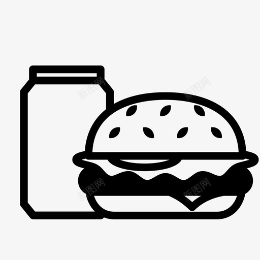 午餐汉堡晚餐图标svg_新图网 https://ixintu.com 午餐 垃圾食品 快餐 晚餐 汉堡 苏打水