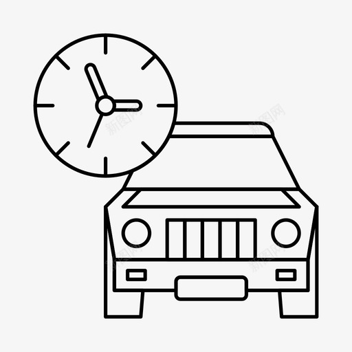车辆汽车时间表图标svg_新图网 https://ixintu.com 出租车 时间表 汽车 第2卷 车辆 运输