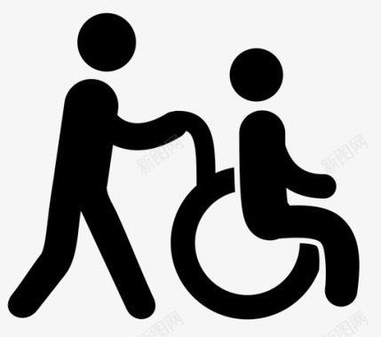 轮椅援助残疾人医院图标图标