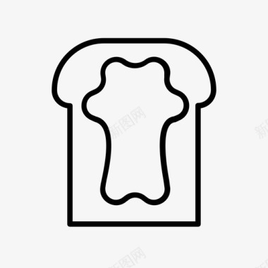 果酱吐司面包早餐图标图标