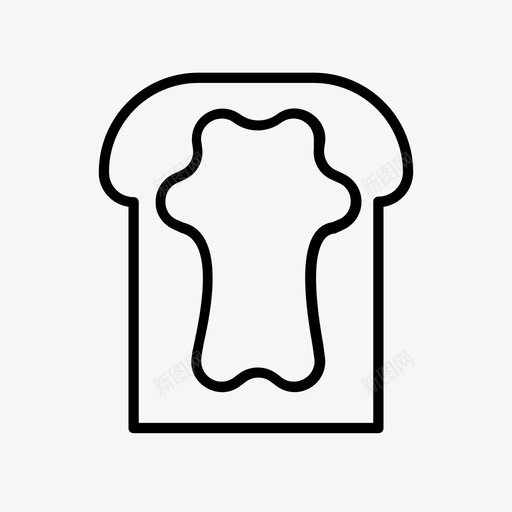 果酱吐司面包早餐图标svg_新图网 https://ixintu.com 早餐 果酱吐司 果酱烤面包 涂抹 面包