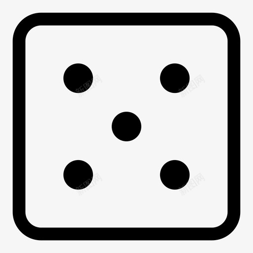 白色骰子5游戏图标svg_新图网 https://ixintu.com 5 数字 游戏 白色骰子 随机