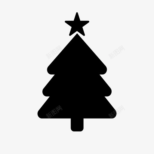 圣诞树礼物星星图标svg_新图网 https://ixintu.com 圣诞树 圣诞节 星星 礼物