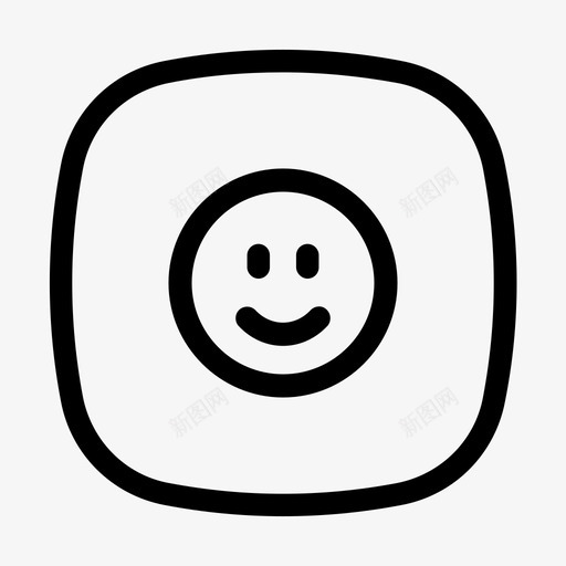 表情符号按钮情感图标svg_新图网 https://ixintu.com 微笑 快乐 情感 按钮 线软盒 表情符号