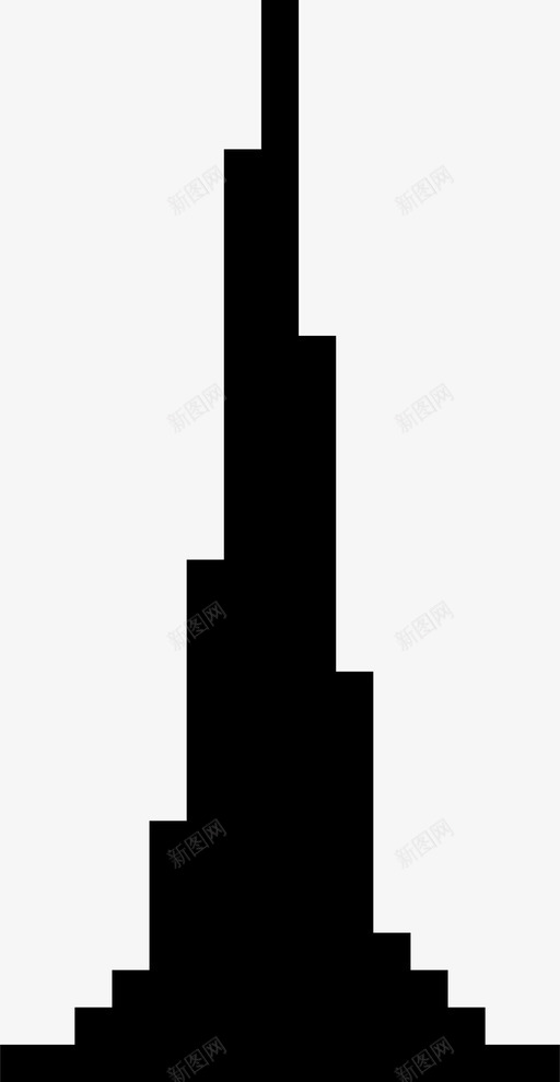 哈利法塔阿拉伯建筑图标svg_新图网 https://ixintu.com 世界地标 哈利法塔 塔 建筑 最高 迪拜 阿拉伯